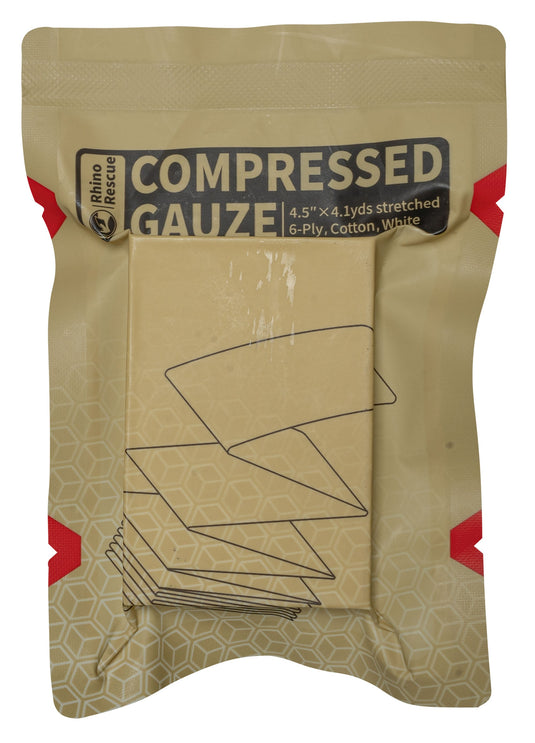 RHINO RESCUE Compressed Gauze - 4,5 Zoll x 4 m